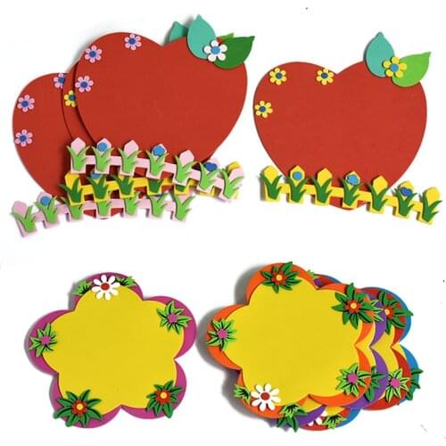 T-N Round Square Star Heart Leaf Grass Cartoon Photo Frame EVA Foam Wall Stickers Photo Wall Children Handmade Decorative DIY