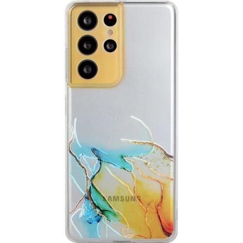 Three-dimensional Color painting Transparent soft case for Samsung galaxy s21 plus ultra FE 5g Fall prevention Mobile phone case