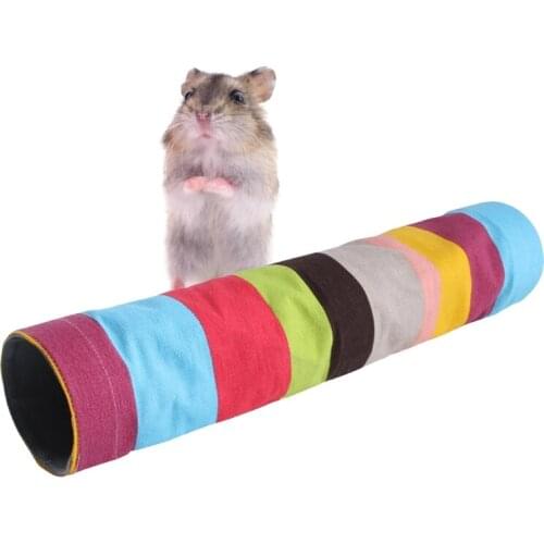 Pet Tunnels Tubes Collapsible 2/3/4 Way Bunny Hideout Small Animal Colorful Tunnel Toy for Dwarf Rabbit Kitty