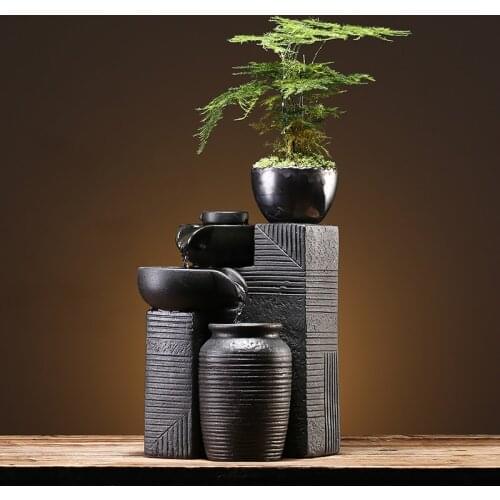 Chinese Style Stonewashed Water Fountain Decoration Creative Rockery Landscape Fortune Decoration Home Small Ornament