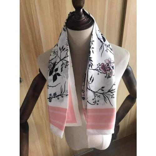 2020 New Arrival winter elegant flower 100% silk scarf 90*90 cm square shawl hand made roll wrap for women lady free shipping