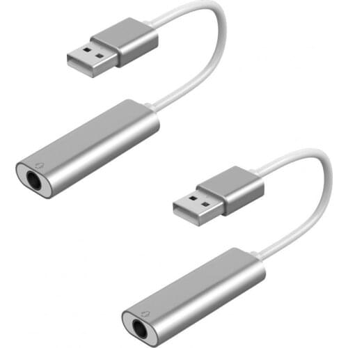 Audio Sound Card 2 in 1 Plug Play Portable External 7.1 Channel USB C to 3.5mm Jack Audio Microphone Headphone Adapter