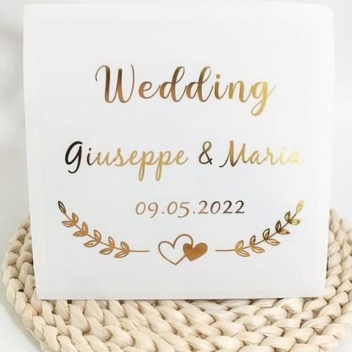 100PCS/Lot Gold Foil Custom Stickers 3CM 4CM 5CM Personalized Logo Labels Hot Stamp 6cm 7cm 8cm Square Labels For Wedding Party