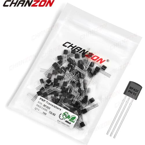 100Pcs BF423 TO-92 PNP Transistor Bipolar Junction BJT Pwerful BF 423 TO 92 Triode Tube Fets -100mA -250V Integrated Circuits