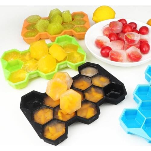 13 Cubes Honeycomb Ice Cube Tray Kitchen Bar Silicone Ice Cube Maker Mold Ice Cream Party Whiskey Cocktail Cold Drink BPA Free
