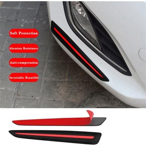 2pcs Car Bumper Protector Guard Strip Auto SUV Front Rear Bumper Corner Anti-Scratch Anti Collision Protective Soft Sticker Bar