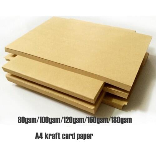 2018 Free Shipping 100pcs In/ A4 Size21x29.7cm Kraft Card Paper 80/100/120 /180gsm Gift Book Packing Wedding Party Decorations