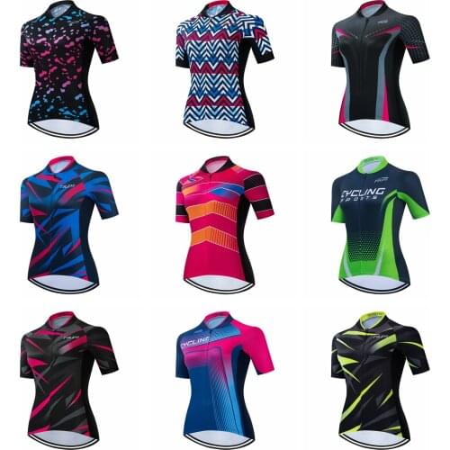 2021 Womens Cycling Jersey Summer Short Sleeve MTB Bike Shirts Ropa Ciclismo Bike Jersey Cycle Clothes Bicycle Clothing Maillot
