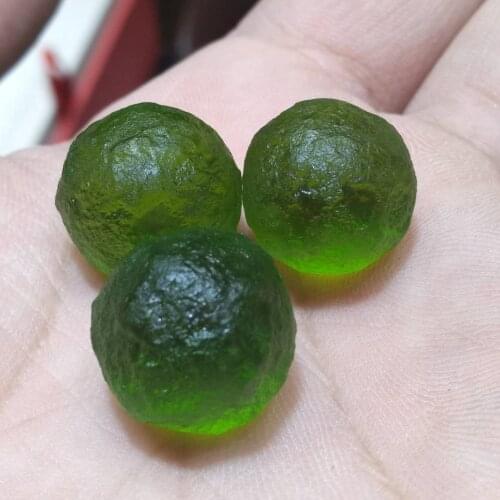 3pcs MOLDAVITE (SPACE GLASS) CZECH REPUBLIC METEORITE IMPACT MINERALS GEMS