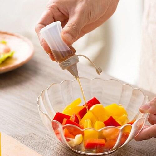 4PCS/Set Portable Seasoning Box Jam Squeeze Bottle BBQ Seasoning Sauce Bottle Kitchen Transparent Spice Jar