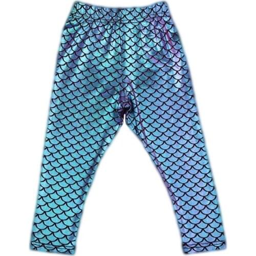 UK Baby Girl Clothes Kids Baby Girls Mermaid Fish Scale Leggings Toddler Stretchy Pants Trousers