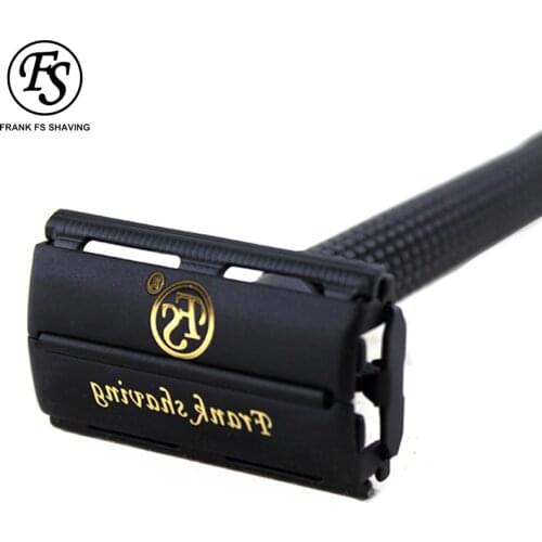 FRANK SHAVING Matt black Metal Handle Safety Razor With Long Handle Mens Shaving Safety Razor