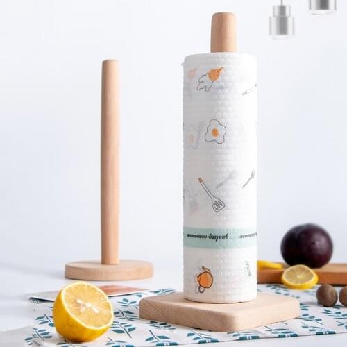 Kitchen Roll Paper Towel Holder Wooden Hanging Bathroom Oak Wood Tissue Holder Roll Towel Rack Stand Kitchen Accessories