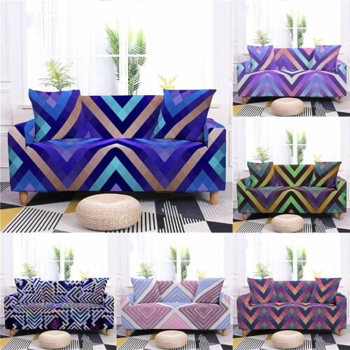 Geometric Elastic Sofa Cover For Living Room Stretch Universal Sectional Sofa Covers Modern Corner Couch Cover 1/2/3/4 Seaters