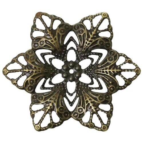 New Embellishments Findings Filigree Wraps Connectors Flower Antique Bronze 3.5cm x 3cm,100 PCs