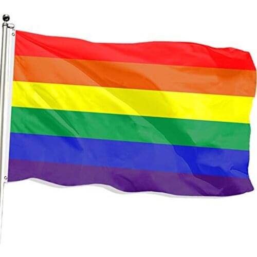 90*150cm Large Rainbow LGBT Flags Lesbian Gay Progress Pride Flags with Grommet for Outdoor and Indoor Hanging