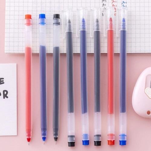 50PCS Polish Carbon Gel Pen Needle Water Pen Black Needle Tube Student Stationery Cute School Supplies Office Accessories