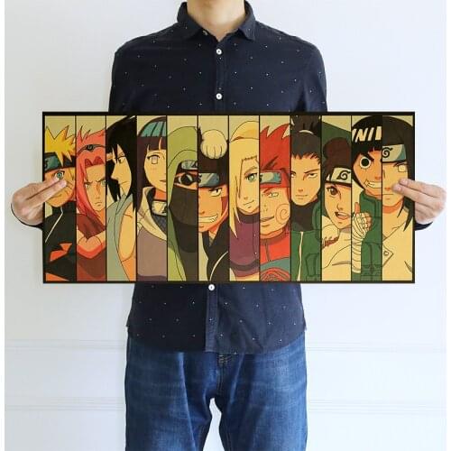 Classic Ninja Character Anime Poster Collection Retro Kraft Paper Wall Stickers Home Decor Vintage Posters Cartoon Painting