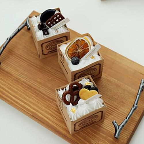 Square Cupcake Paper Cups Fake Cake Model Decoration реквизит для фотосъемки Artificial Food Photography Props Cabinet Display