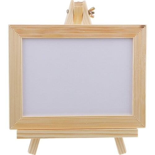 Mini Dry Erase Whiteboard Drawing Board Wood Frame Desktop Kid Writing Board