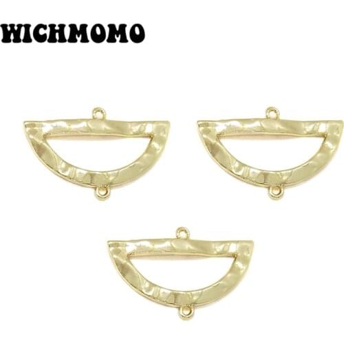 New 17*27mm 10pcs High Quality Zinc Alloy Plating Gold Semicircle Connector Charms Pendant for DIY Jewelry Accessories