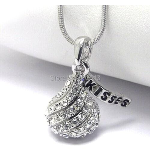 One piece popular mix color rhinestone chocolate pendant necklace xy195