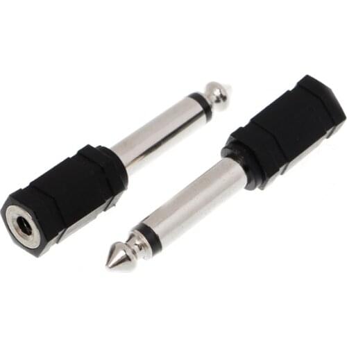 3 Pcs 6.35mm 1/4" Mono Plug to 1/8" 3.5mm Jack Female Converter Adapter K5DB