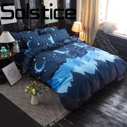 Solstice Home Textile Fashionable Aloe Cotton Comfortable Breathable Printed Bed Sheet Quilt Cover Pillowcase Bedding 3/4pcs