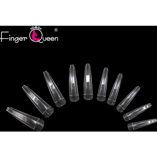 Clear Coffin Nail Tips Clear Acrylic Nail Tips 100pcs Clear Ballerina Nail Tips Half Cover False Nail Fake Nail Tips