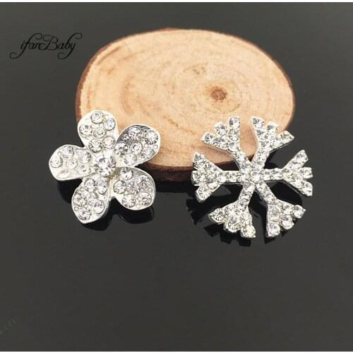 Buttons For DIY Accessories flat back metal rhinestone button