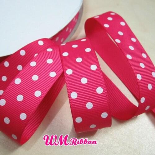 Q&N ribbon wholesale 7/8inch 22mm 100yards/roll little polk dot on grosgrain ribbon for hairbow or headband