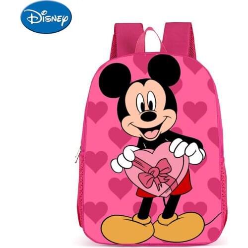 Minnie Backpack For Girls Kawaii Lovely Pink 12inch Kindergarten School Bags Girls Boys Micky Mouse Todder Children Mochilas