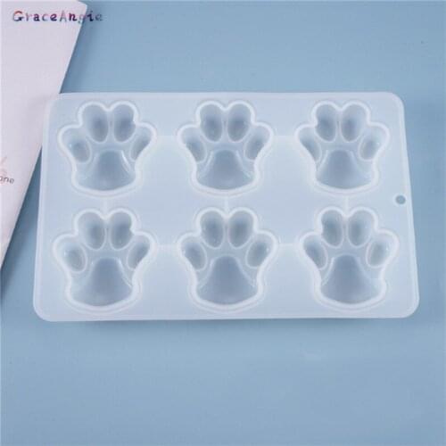 Dog Print Molds Cake Cookies DIY Resin Crystal Epoxy Mold foot print Pendant Keychain Listing Jewelry Silicone Mold Set Cute