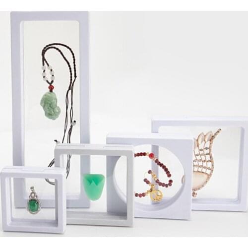 PE Film Jewelry Storage Box Brooch Coin Gems Jewelry Storage Box Dustproof Exhibition Decoration Transparent Floating Ring Case