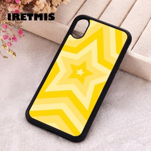 Iretmis 5 5S SE 2020 Phone Cover Case for iPhone 6 6S 7 8 Plus X Xs XR 11 12 Mini Pro Max Rubber Silicone Yellow Layered Star