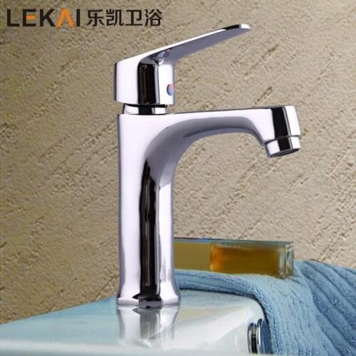 Double lift single hole mixing faucet vertical hot and cold wash basin faucet bathroom counter basin faucet custom