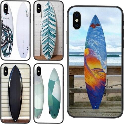 Stylish Surf Boards For Galaxy Note 20 10 9 8 Ultra Samsung M51 M31 A7 A8 J6 J8 2018 A10S A11 Black Cover Soft Hoesjes Pretty