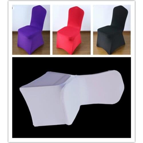 10 pcs Universal White Stretch Spandex Chair Covers for Wedding Party Banquet Decoration Chair Covers Machine Washable Sale