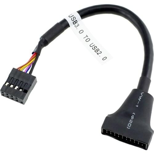 USB 3.0 20Pin Header Male to USB 2.0 9Pin Female Cord Data Transmission Adapter Cable Computer Motherboard Cable Wire