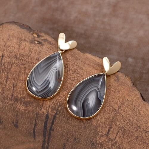 Persia Stones Butterfly Heart Teardrop Pin Earrings Women Statement Jewelry