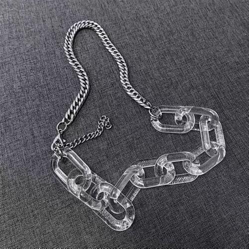Acrylic Kpop Splicing Women Necklace Chain Gothic Jewelry Punk Chains and Necklaces for Women Goth Fashion Accessories
