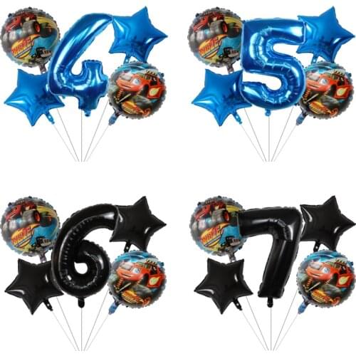 1set cartoon Car Children Birthday Party Birthday Decoration 30inch number 1 2 3 4 5 6 years old balloon Kids Toys​ photo props