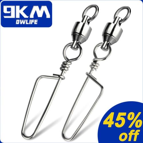 Fishing Ball Bearing Swivels 20~100Pcs Stainless Steel High Strength Swivels with Coastlock Snap High Speed Trolling Connector