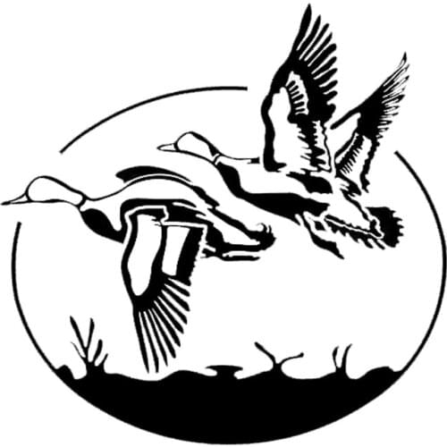 17.8*17.4CM Funny Flying Wild Ducks Car Stickers Vinyl Hunting Vinyl Car Styling Decal Black/Silver S1-2328