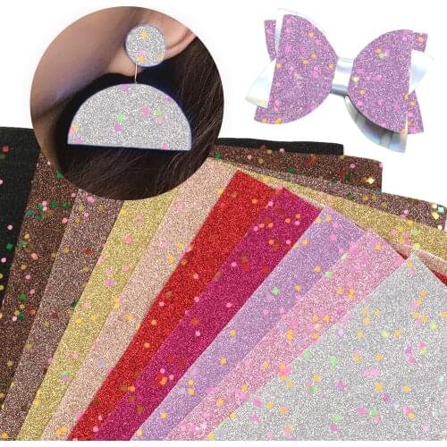 David accessories 20*33cm Fine Glitter Sequins Synthetic Leather Halloween Faux Leather For Bow,DIY Handmade Materials,1Yc8130