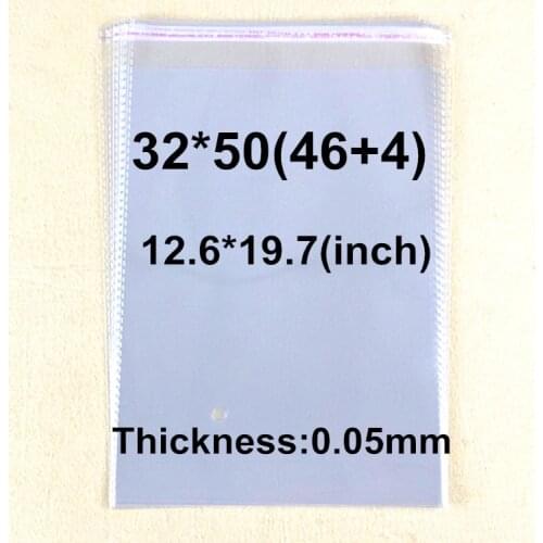 200 X 32*50cm Clear Cellophane Poly Bags Transparent Opp Bag Packing Self Adhesive Seal Gift Candy Bag