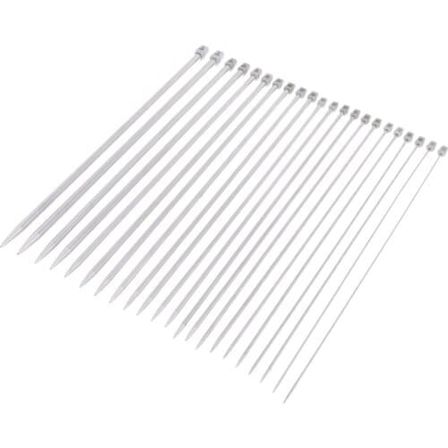 22 Pieces Stainless Steel Single Pointed Knitting Needles Weave Craft Tools 2.0mm to 8.0mm