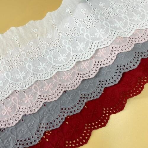 5Yard/Lot 16CM Wide New Pure Cotton Cloth Embroidered DIY Lace Trim Clothing Sofa Curtain Fabrics Accessories