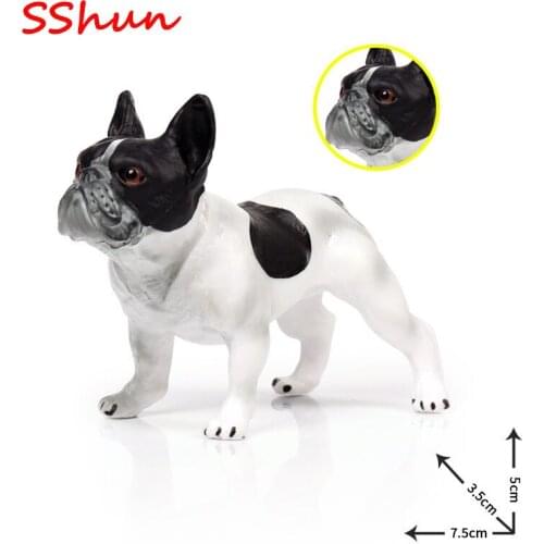 7.5*3.5*5CM Children Simulation Solid Wild Animal Model New Bulldog Pet Dog Hand-made Toy Car Decoration