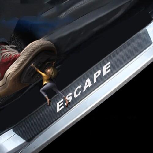 Car sticker Carbon Fiber Vinyl Sticker Car Door Sill Protector Scuff Plate For FORD ESCAPE Car Accessories